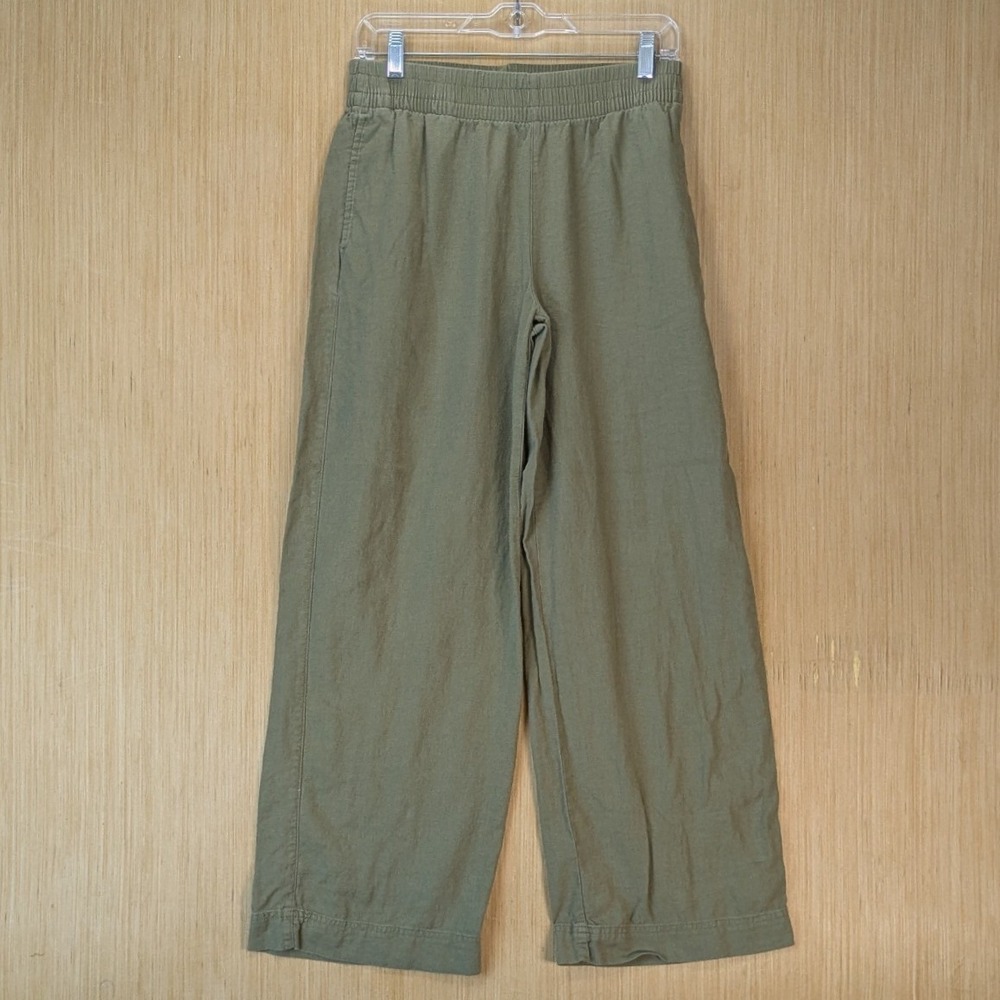 Old Navy Womens High-Rise Wide-Leg Linen Blend Pants Size S Olive Green Boho